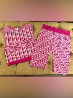 Pink Striped Two-Piece Set